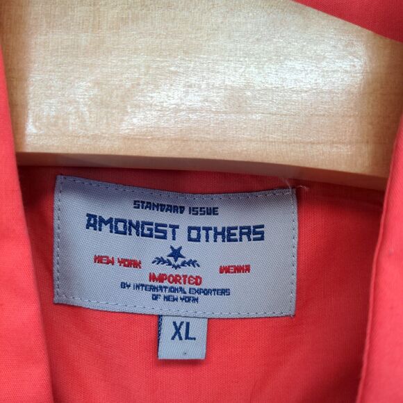 Amongst Others Men's Button Up Shirt Pink XL Long Sleeve Cotton Blend Casual - Picture 8 of 12